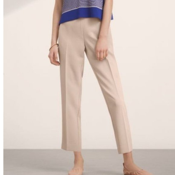 Aritzia Pants - Aritzia Wilfred Darontal size 4 Denude Beige Crepe Pull On Cropped Dress Pants